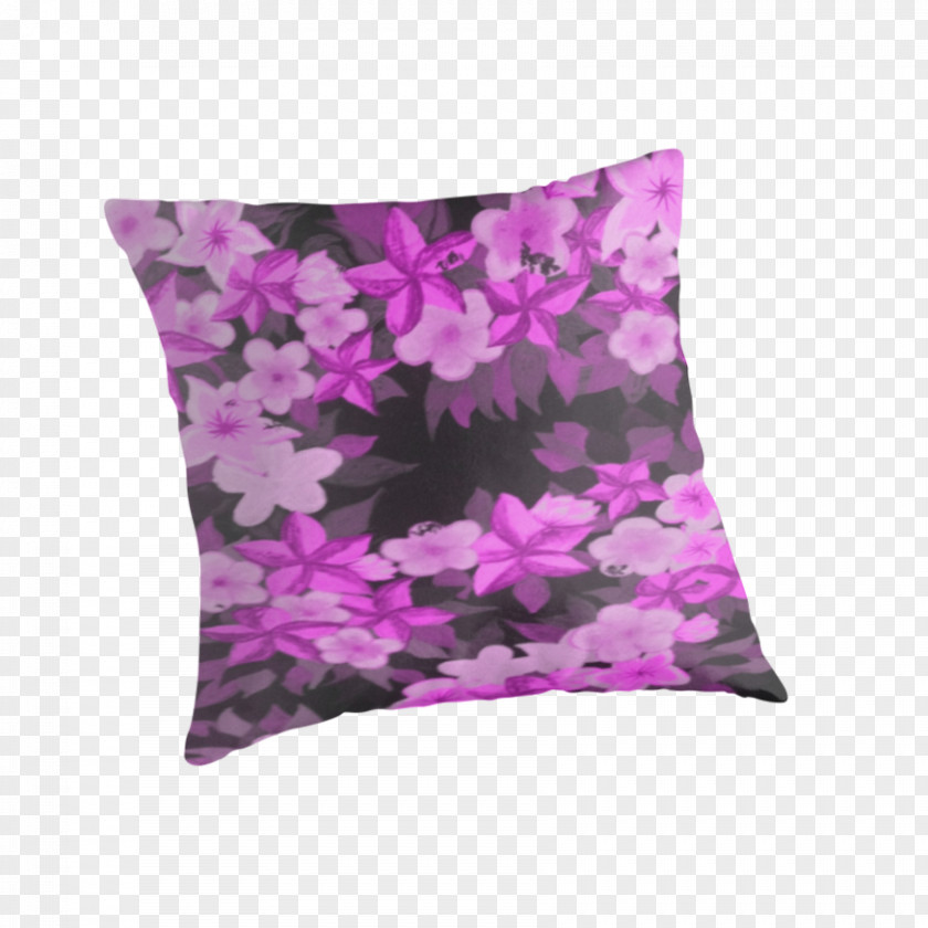 Plumeria Throw Pillows Lilac Lavender Cushion Magenta PNG