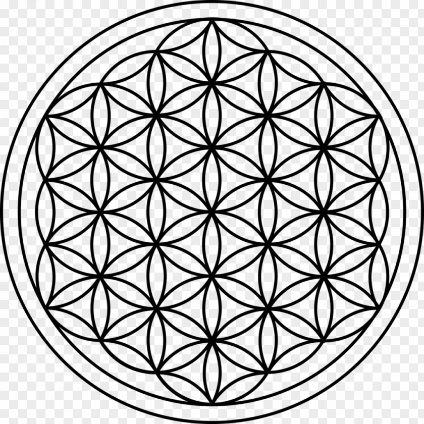 Symbol Overlapping Circles Grid Sacred Geometry PNG