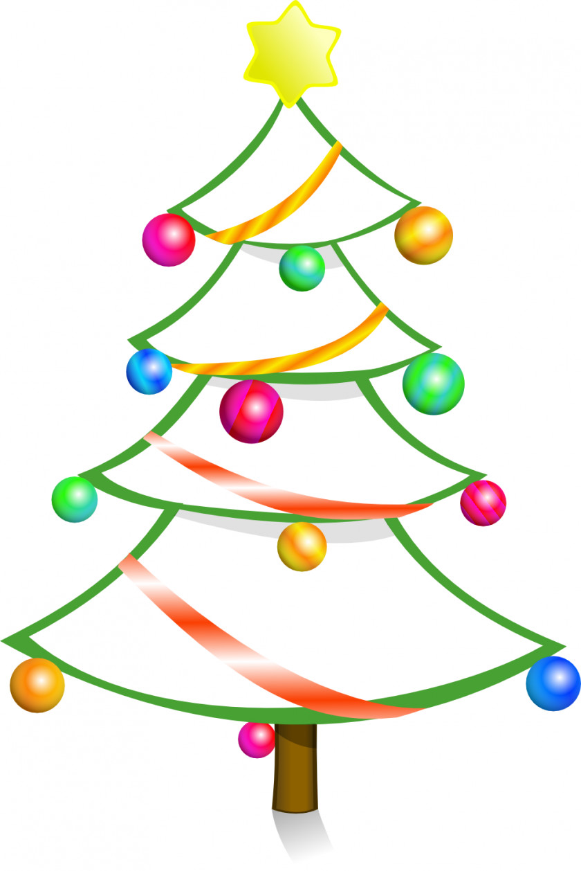 Christmas Tree Line Art Ornament Clip PNG