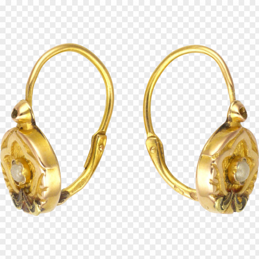 Gold Earring Body Jewellery Gemstone PNG