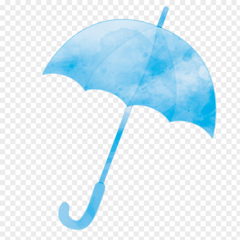 Blue Watercolor Umbrella. PNG