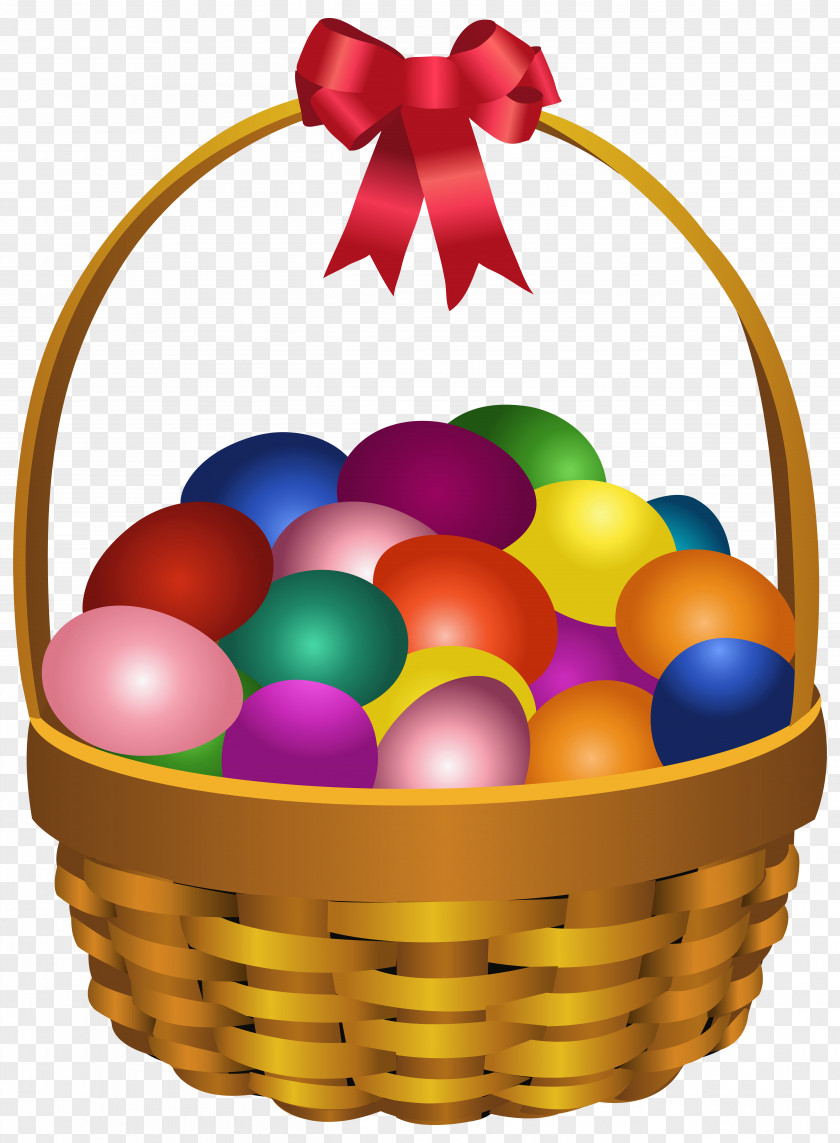 Easter Bunny Red Egg Basket Clip Art PNG