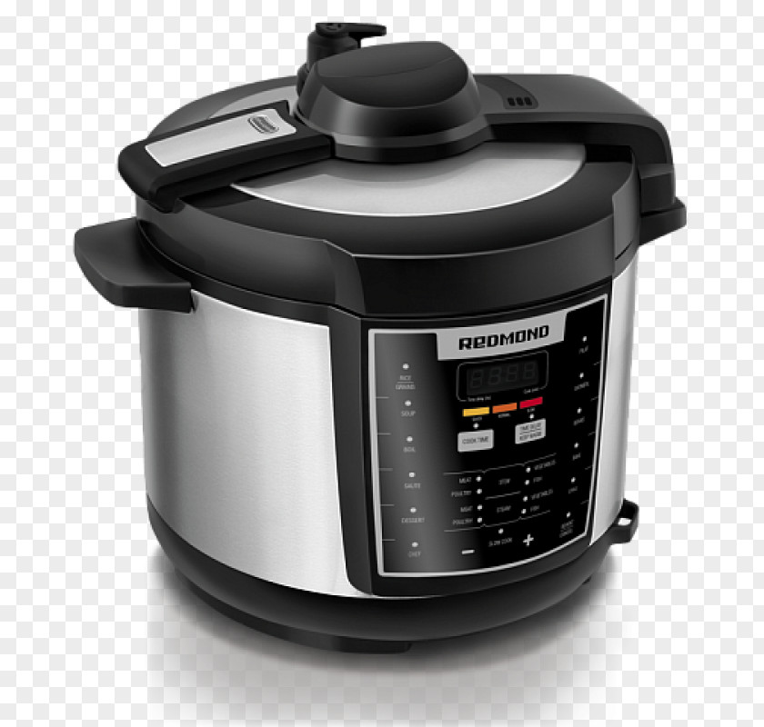 Electric Deep Fryer Multicooker Pressure Cooking Slow Cookers Redmond M4502e Multi Pro Cooker Series With 34 Programmes, 5 Litre, 860 W, Black PNG