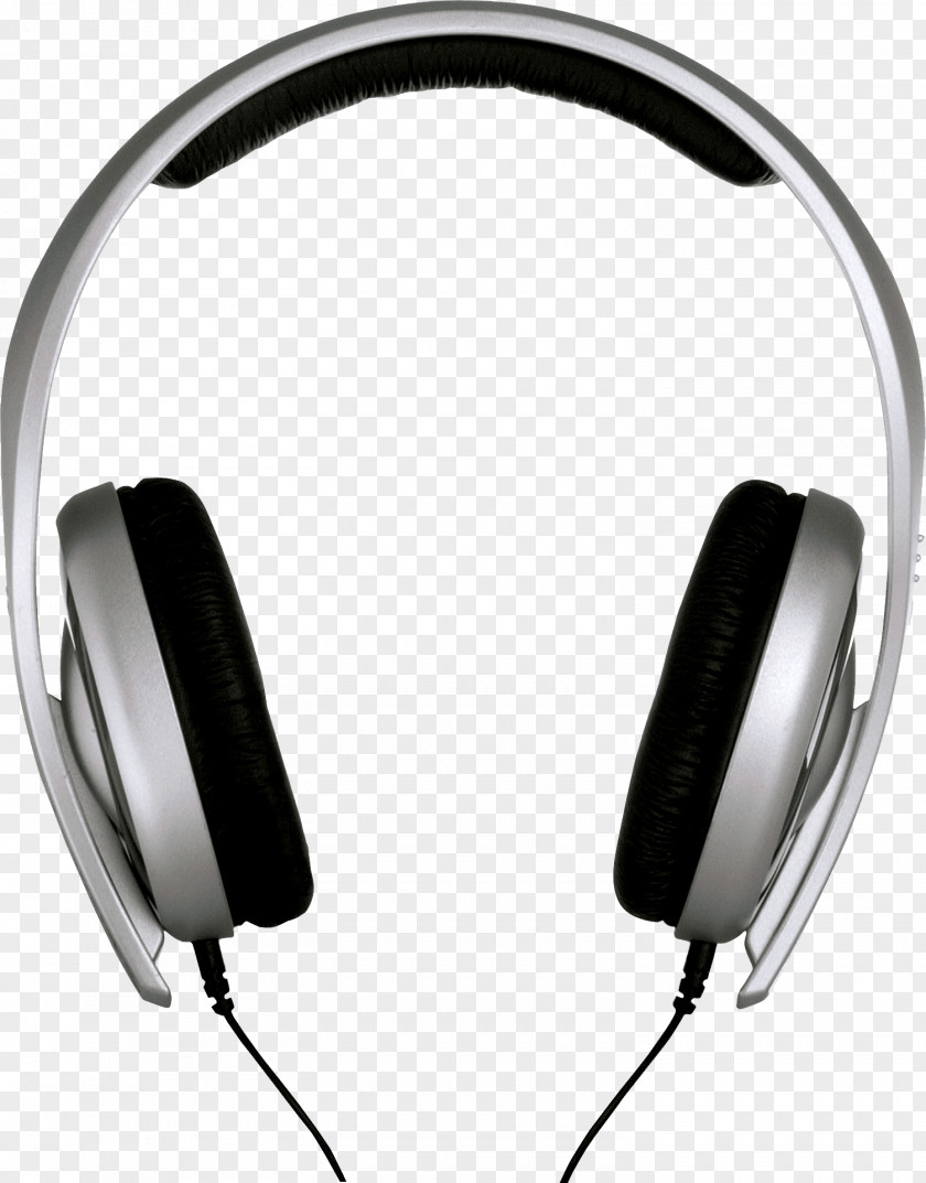 Large Grey Headphones PNG Headphones, gray and black corded headphones clipart PNG