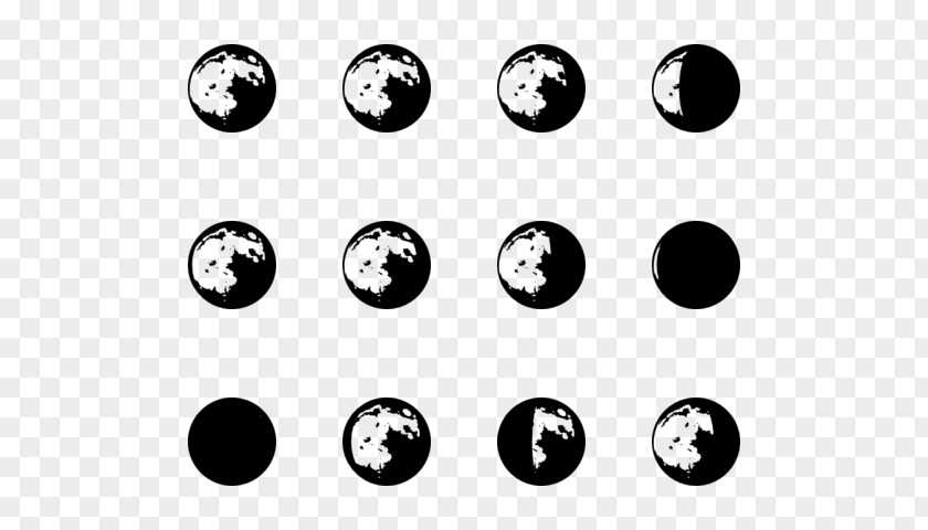 Moon Phases Circle Point Pattern PNG
