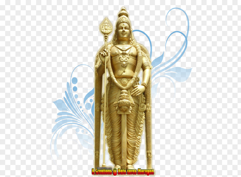 Sri Ganesh Batu Caves Wood Carving Kartikeya Statue PNG