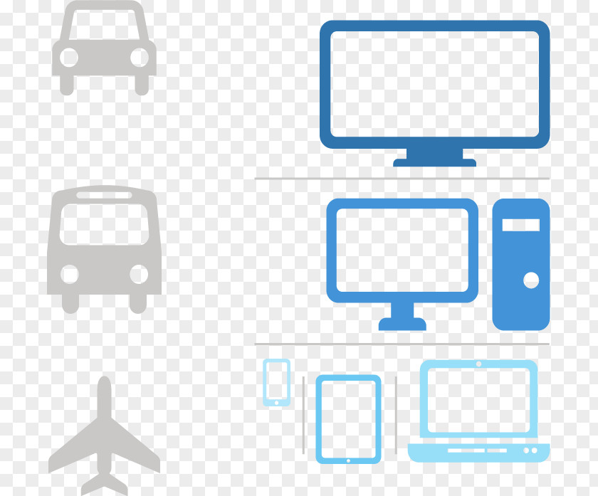 Cartoon Gray Airplane Computer Terminal Icon PNG