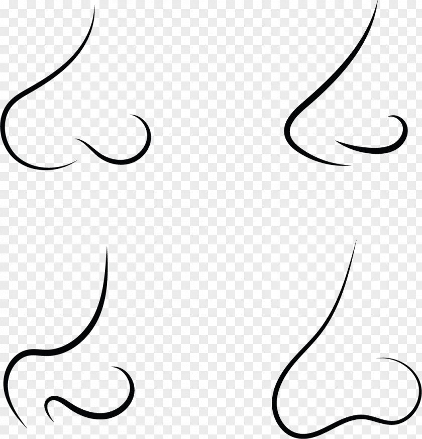 Cartoon Nose Curve Black And White Pattern PNG