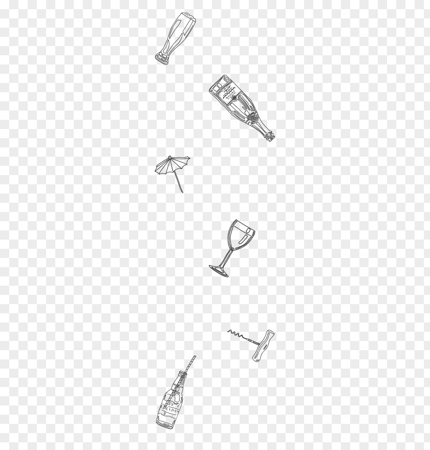 Hand Drawn Drinks Clothing Accessories Line Art Sketch PNG