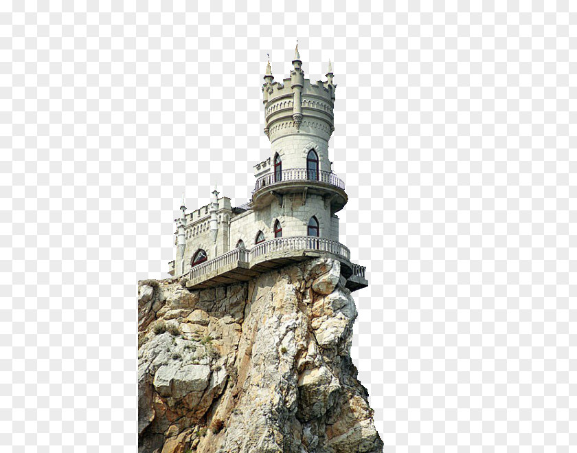 White Castle On The Cliff Swallows Nest Yalta Alupka Neuschwanstein Hohenzollern PNG