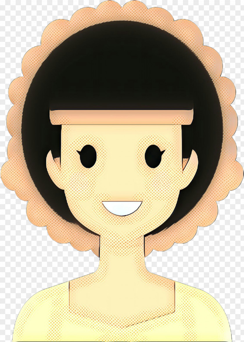 Black Hair Animation Cartoon Face Head Forehead Chin PNG