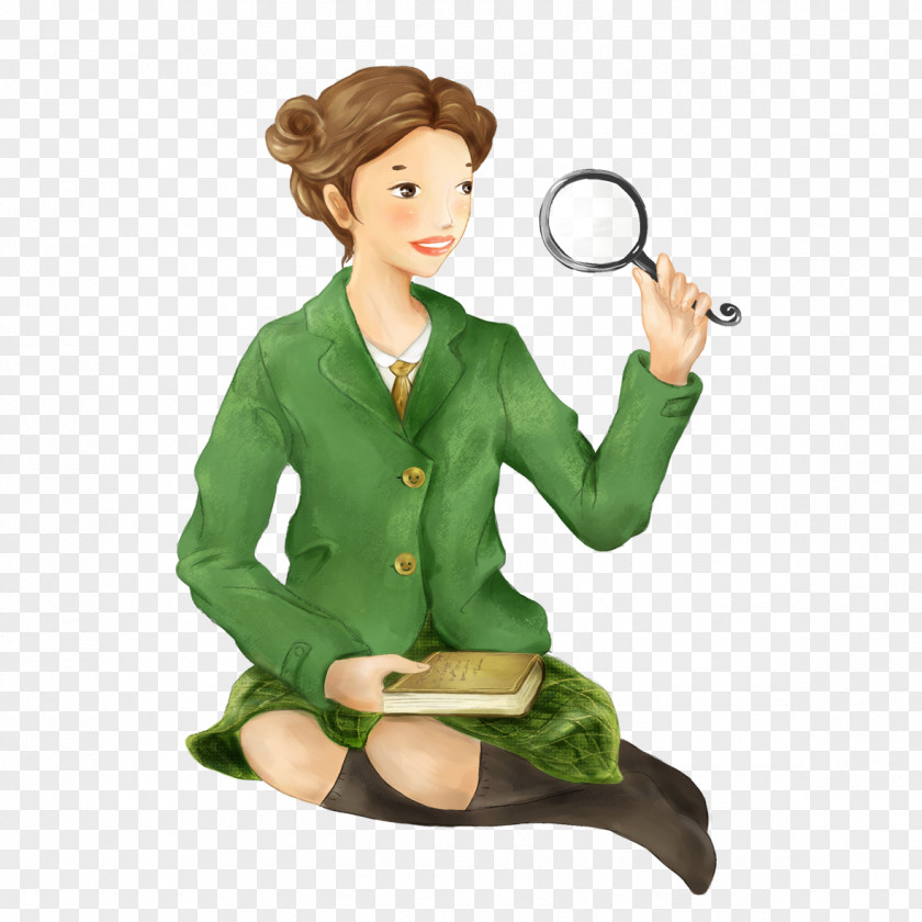Fictional Character Art Magnifying Glass Drawing PNG