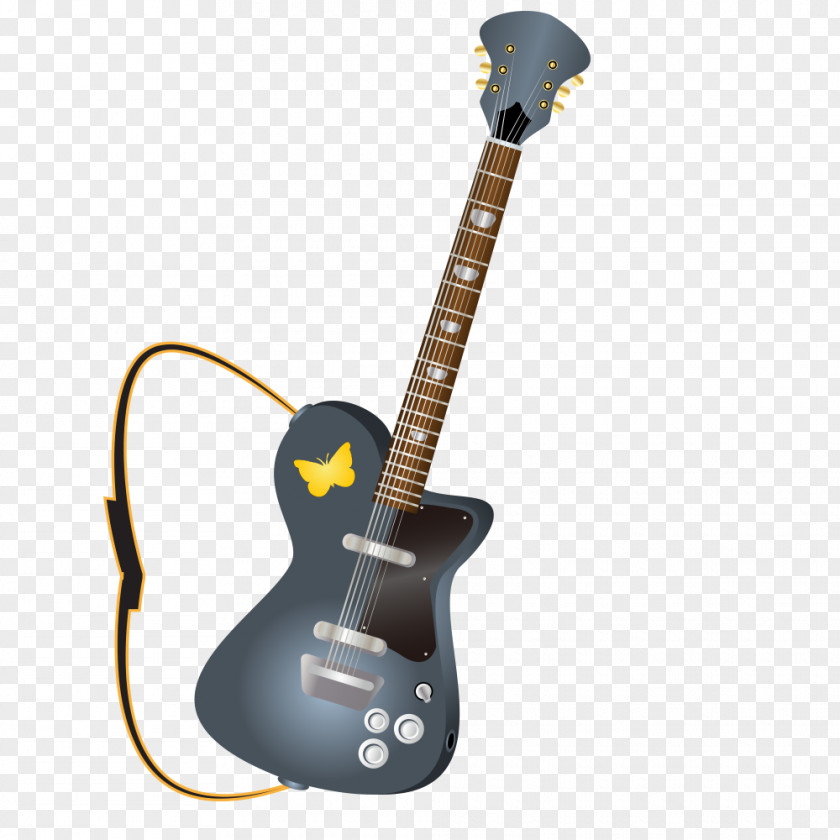Painted Electric Guitar Musical Instrument Acoustic PNG