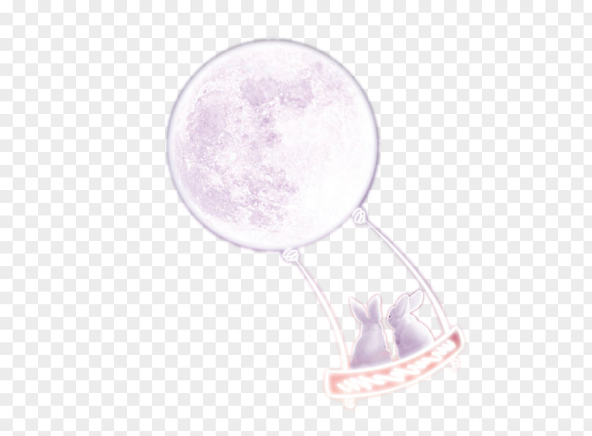 Hanging On The Moon Rabbit Purple PNG