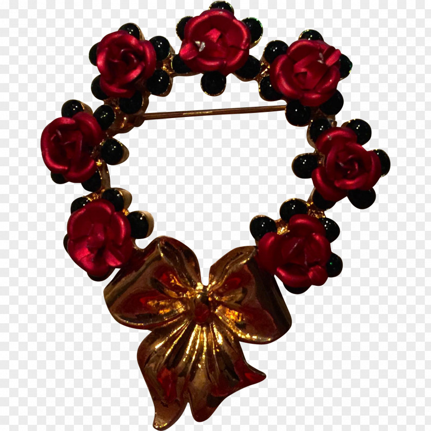 Rose Wreath Christmas New Year Brooch Pin PNG