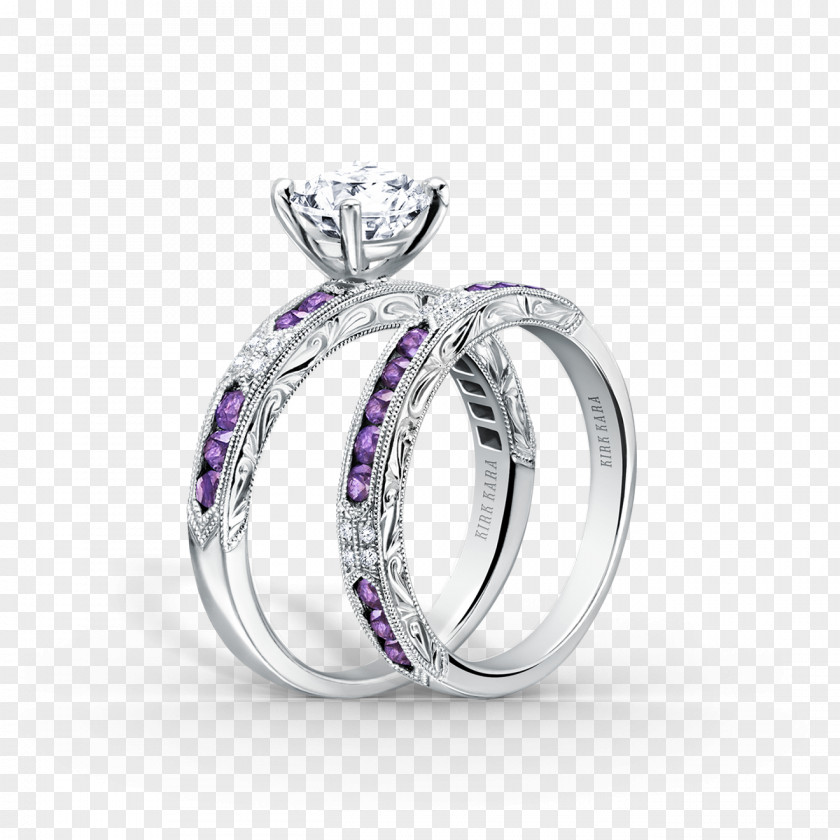 Diamond Amethyst Wedding Ring Engagement PNG