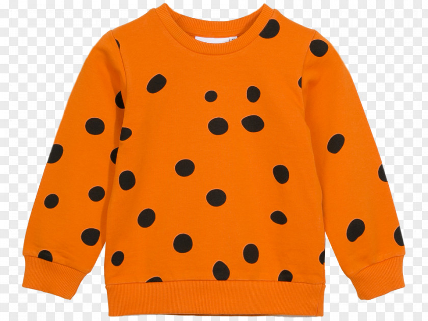 Orange Dots Polka Dot Sleeve Sweater Neck PNG