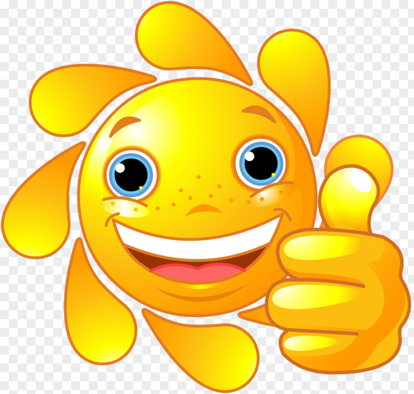 Sunshine Thumb Signal Smile Clip Art PNG