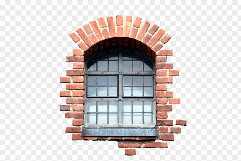 Window Brick Facade House Arch PNG