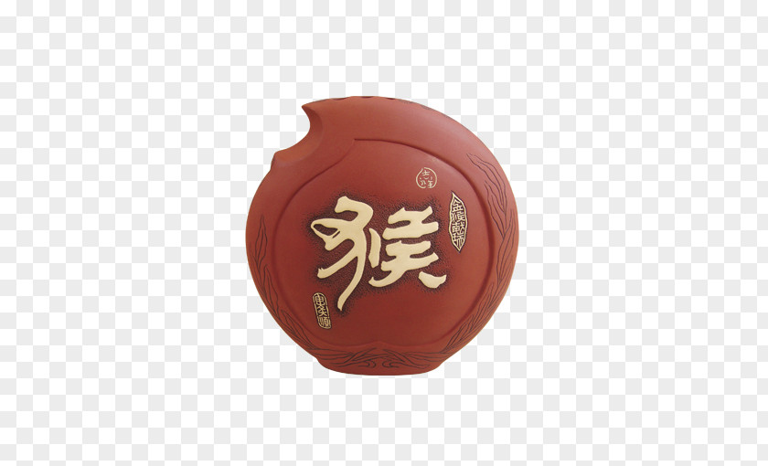 Chinese Red Porcelain Monkey China I Ching Zodiac Budaya Tionghoa PNG