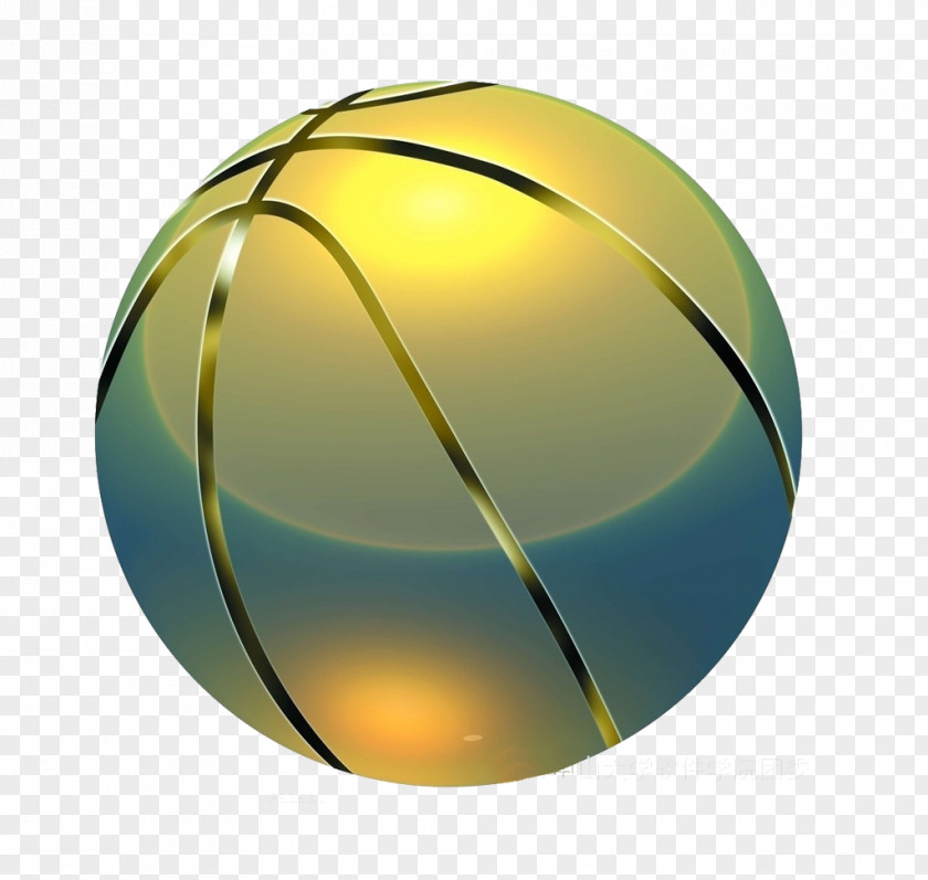 Golden Basketball Picture Material Radius PNG