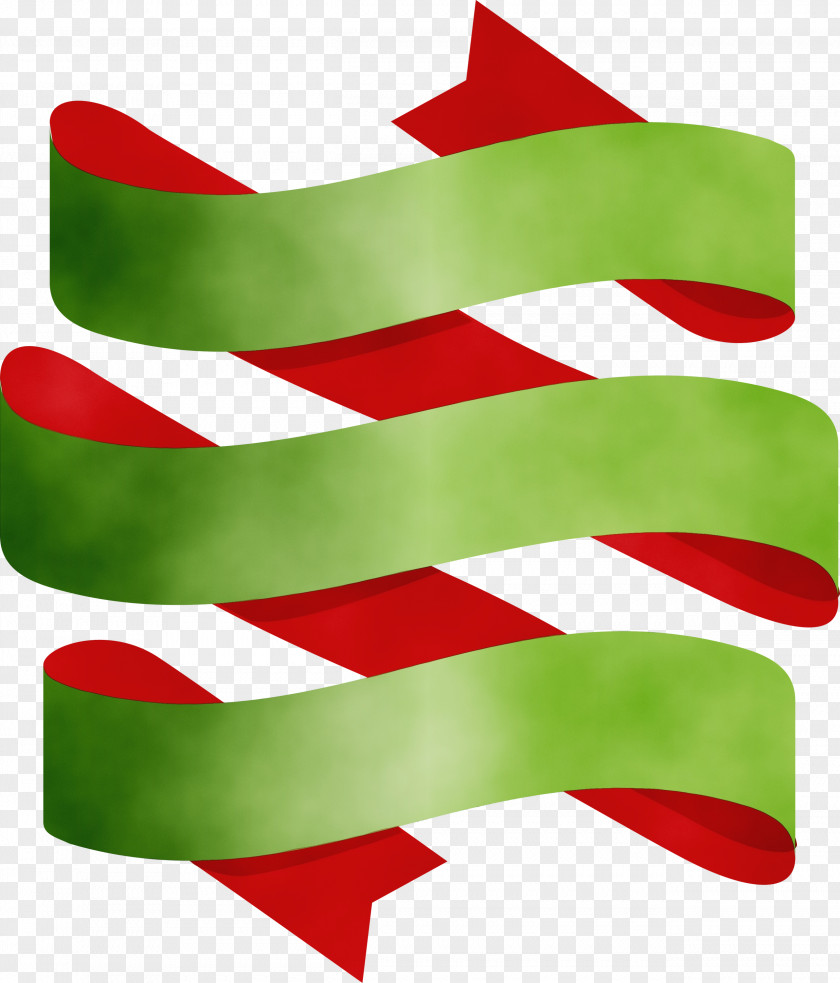 Green Red Ribbon Line Flag PNG
