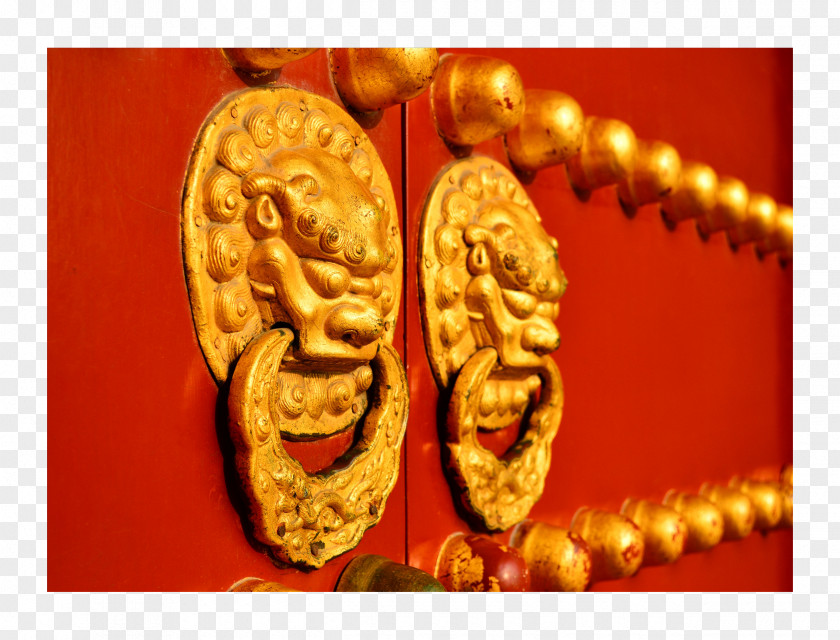 The Golden Lion Toumen Relief To Dahongmen Station Tradition Door Knocker PNG