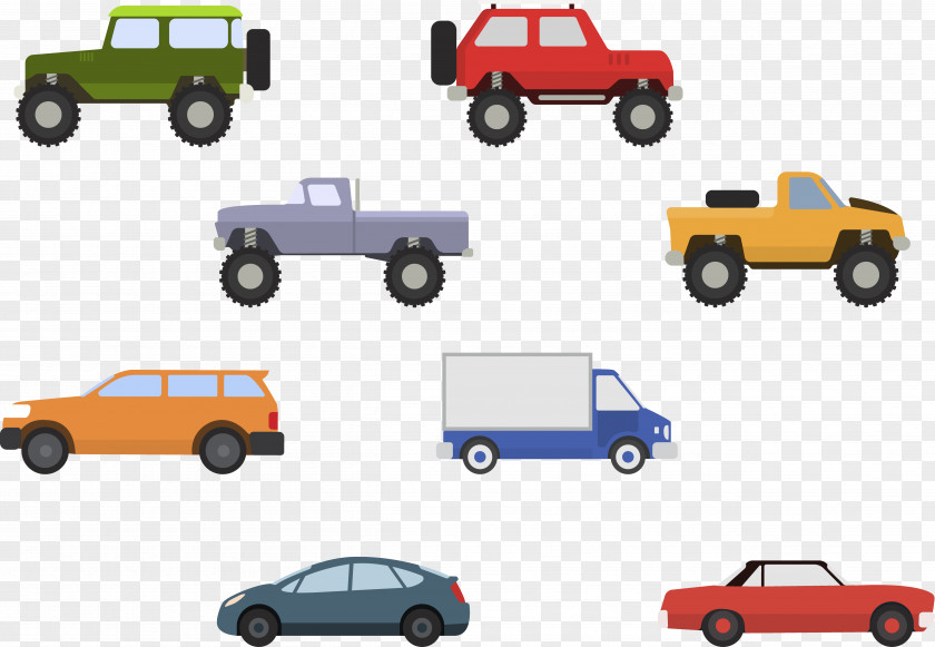Color Cartoon Car Sports MINI Cooper Pickup Truck PNG