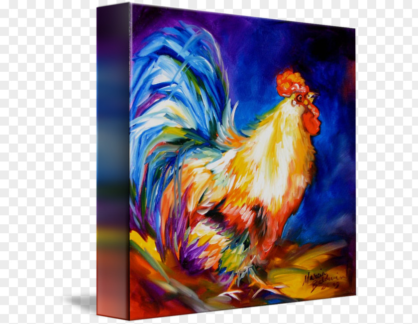 Rooster Canvas Print Oil Painting Art PNG
