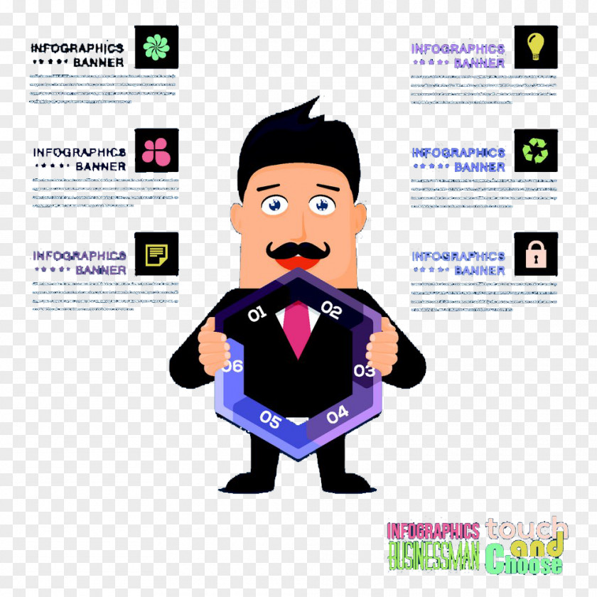 Business Man Cartoon Drawing Illustration PNG