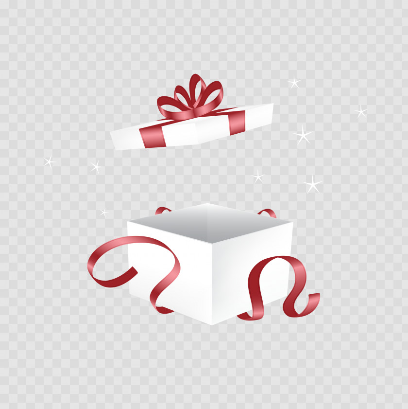 Open White Gift Box Vector Diagram Decorative PNG
