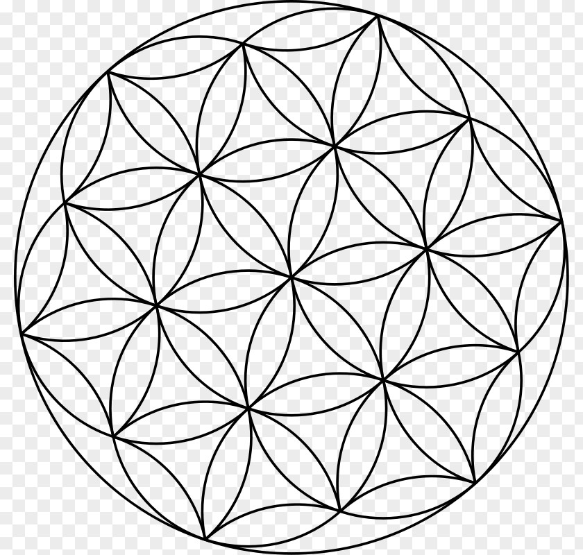 Flower Overlapping Circles Grid Sacred Geometry Clip Art PNG