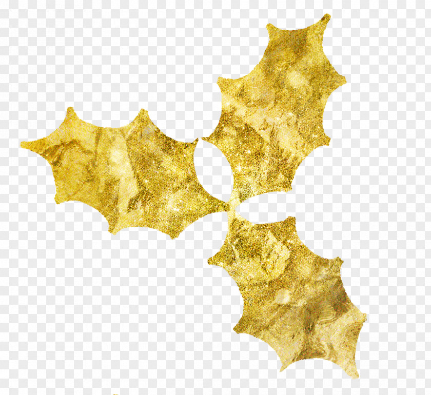 Holly Leaf Blog Gold Clip Art PNG
