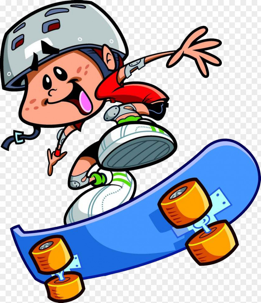 Skateboard Kid Skateboarding Cartoon Clip Art PNG