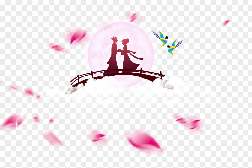 Qixi Festival BEJ48 The Cowherd And Weaver Girl Poster PNG and the Poster, Tanabata Magpie Bridge Background clipart PNG