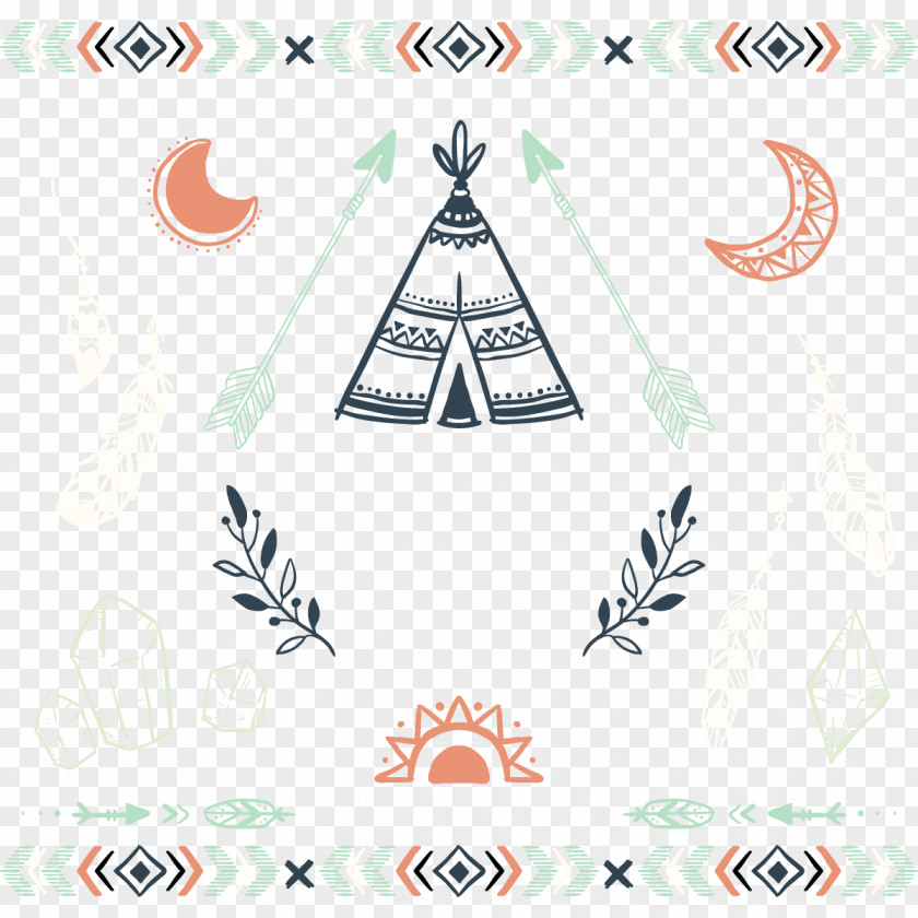Vector Tribal Culture Bohemia Euclidean Tribe Poster Illustration PNG