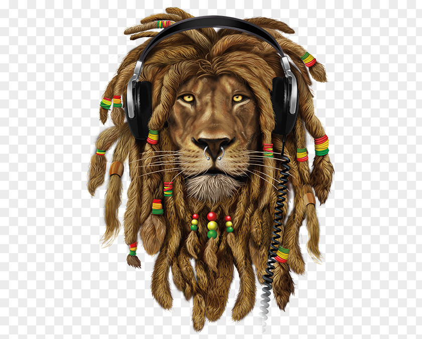 Lion T-shirt Zion Dreadlocks Rastafari PNG