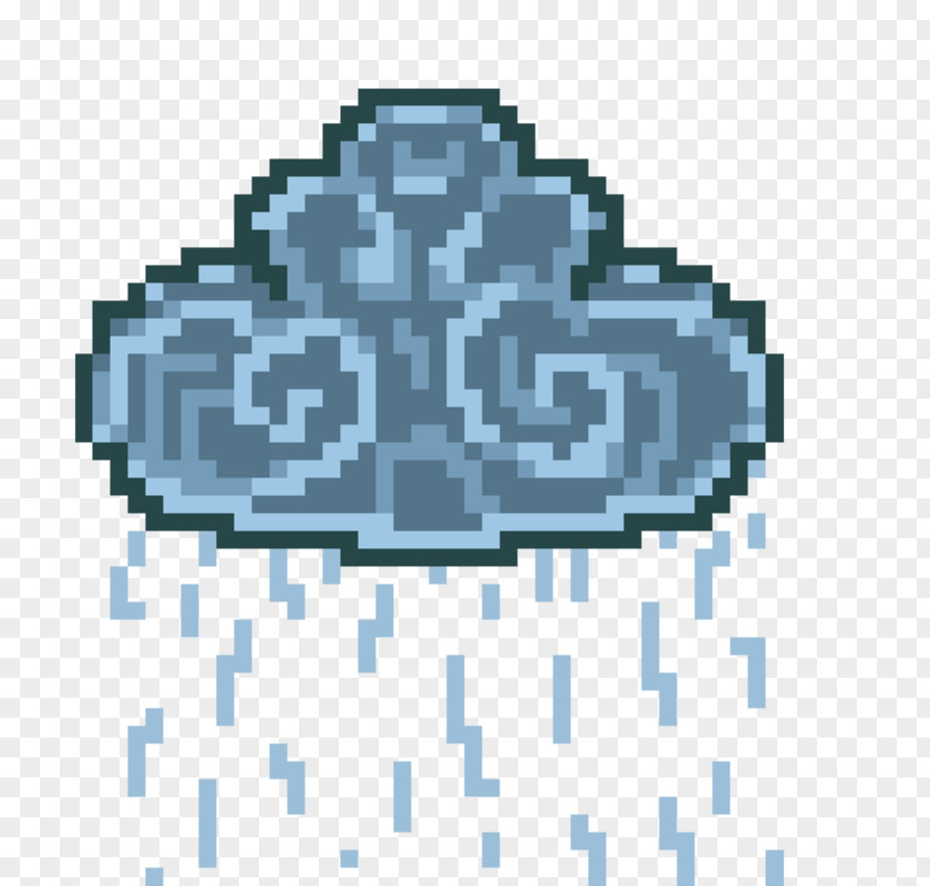 Rain Pixel Art PNG