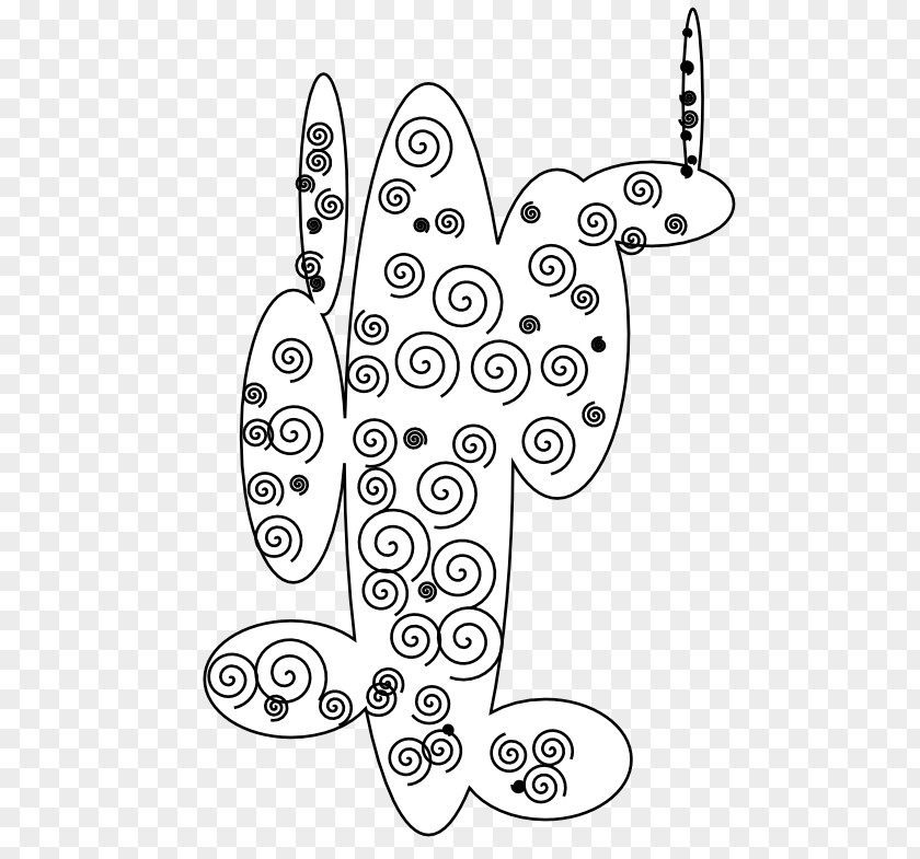 Black Cactus Line Art And White Clip PNG