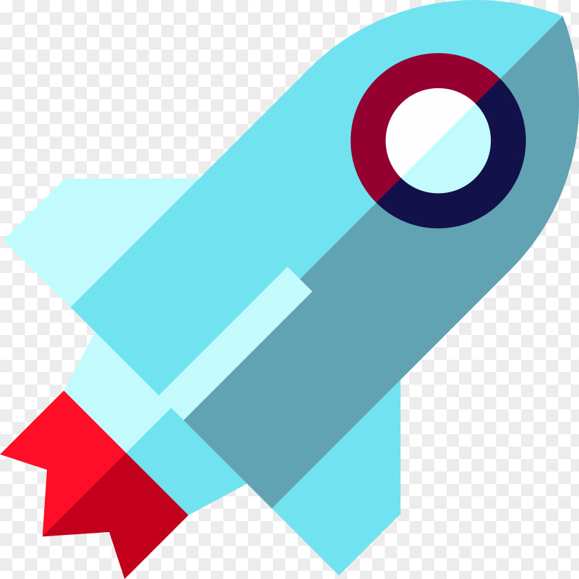 Blue-green Rocket Download Spacecraft Icon PNG