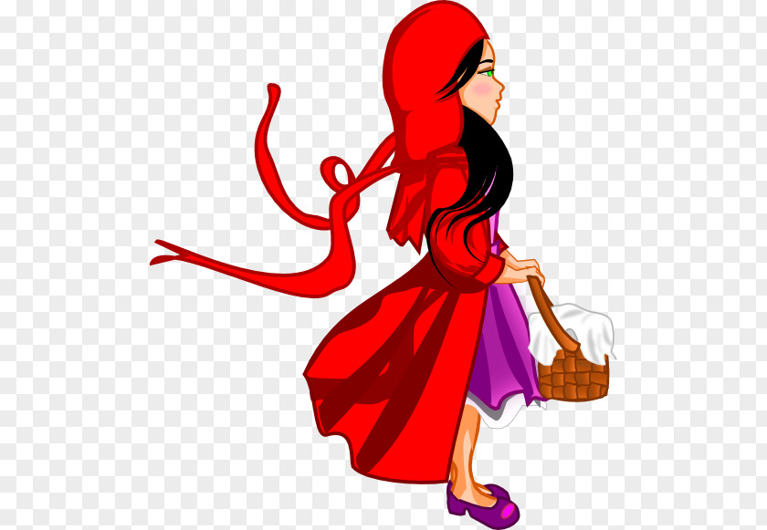 Cartoon Beauty Illustration Little Red Riding Hood Big Bad Wolf Clip Art PNG