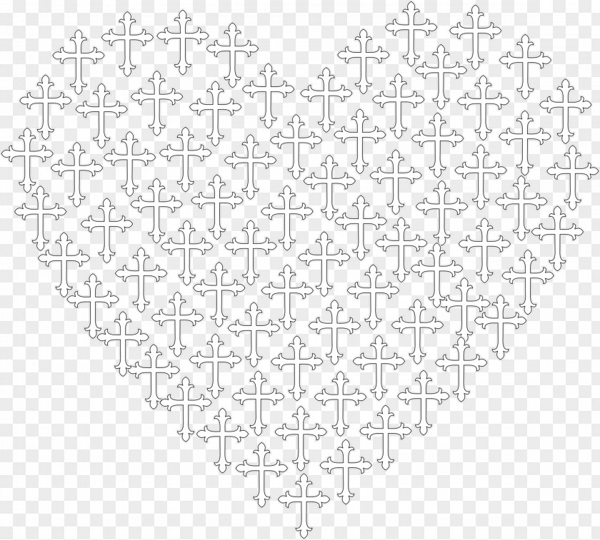 Cross Gives Perseverance Heart Crochet Pattern PNG