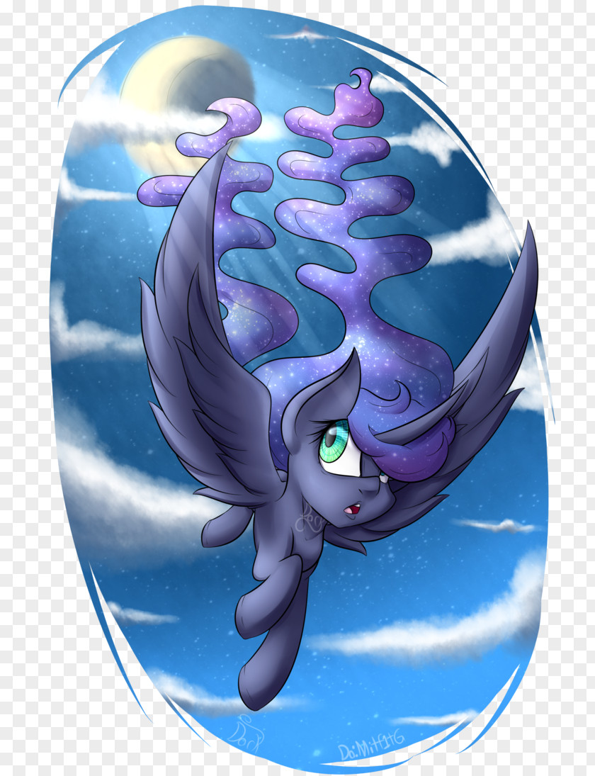 Dolphin Princess Luna Moon Desktop Wallpaper PNG