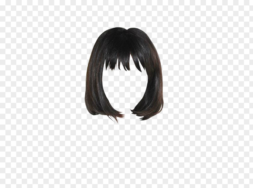 Hair Black Bangs Lace Wig PNG