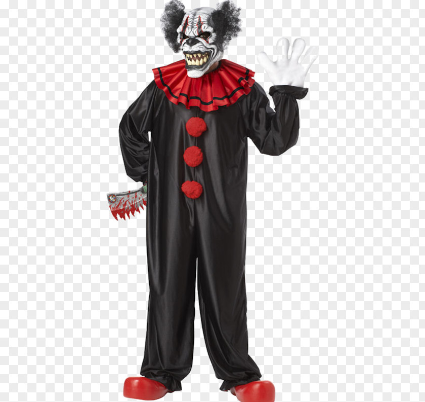 Halloween Evil Clown Costume Adult PNG