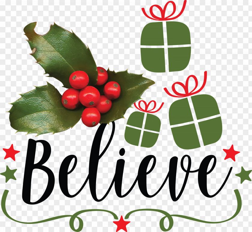 Believe Santa Christmas PNG