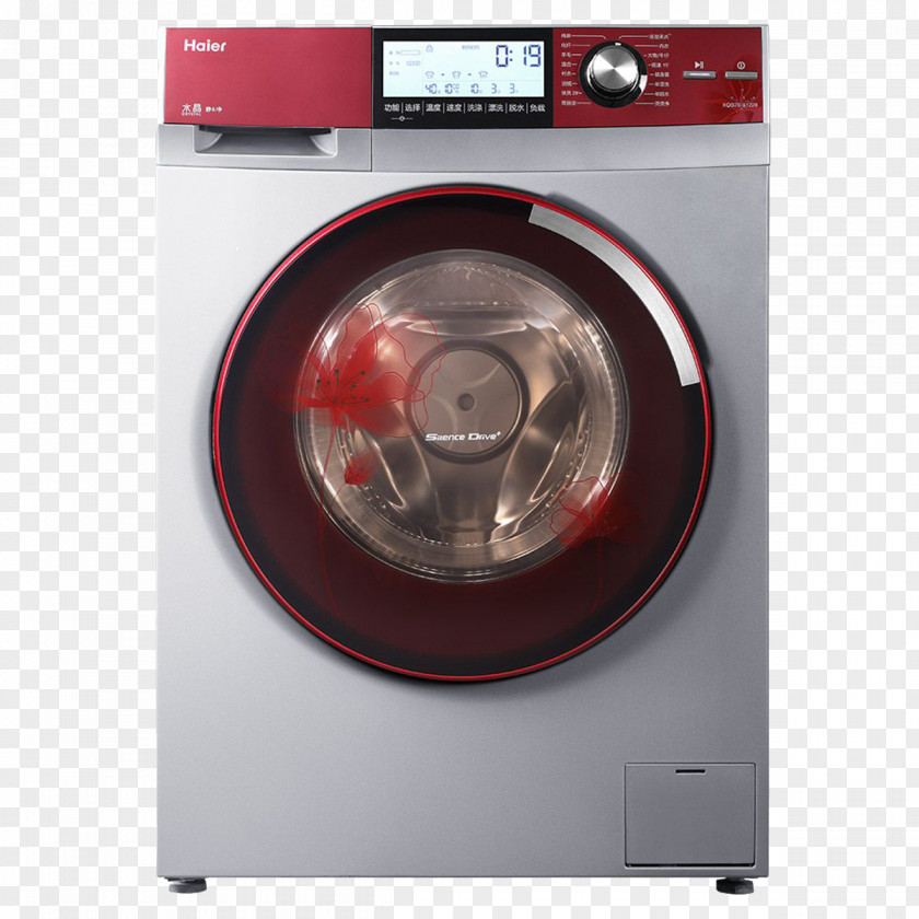 Haier Washing Machine Decorative Design In-kind Material Clothes Dryer Home Appliance Laundry PNG