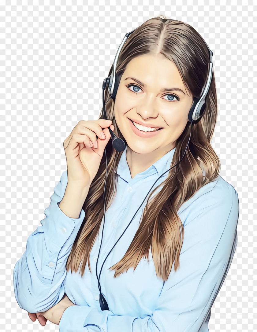Smile Businessperson Hair Call Centre Technology Gesture Electronic Device PNG