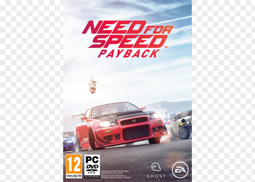 Physical Game Card Need For Speed Payback Rivals Shift 2: Unleashed Electronic Arts PNG