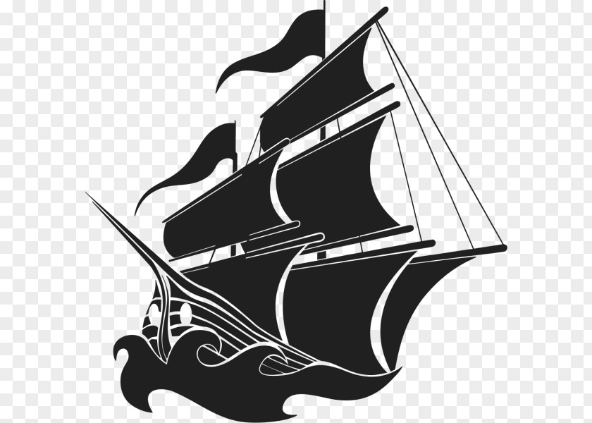 Silhouette Piracy Ship PNG